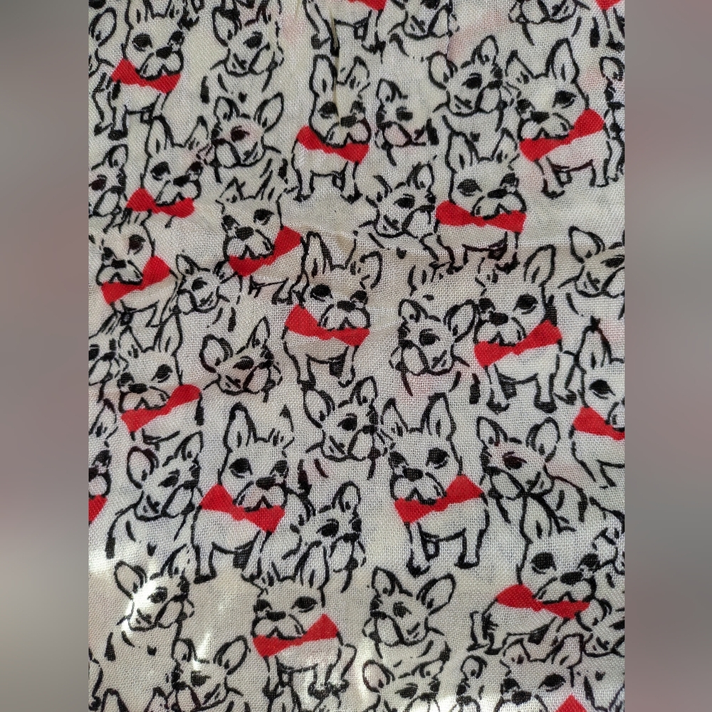 Talbot's French Bulldog Print Scarf